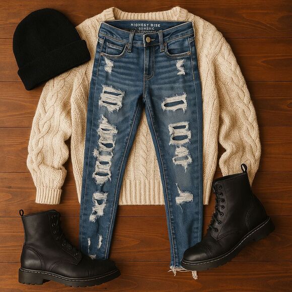 American Eagle Highest Rise Jeggings 4R - Picture 1 of 9